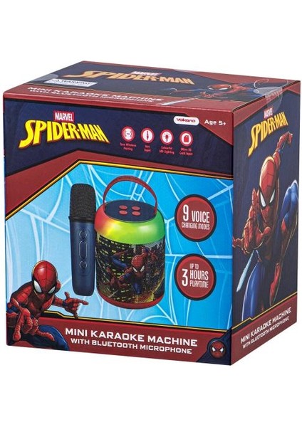 Marvel Spıder-Man Bluetooth Hoparlör ve Mikrofon Kablosuz Marvel Spıderman Karaoke Seti Mikrofonlu