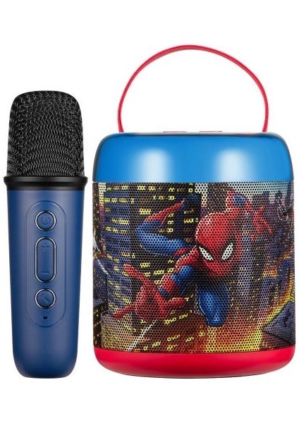 Marvel Spıder-Man Bluetooth Hoparlör ve Mikrofon Kablosuz Marvel Spıderman Karaoke Seti Mikrofonlu