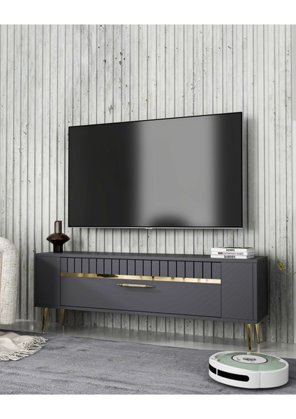 RETROLP1CT Tv Sehpası Antrasit-Altın fiyatları