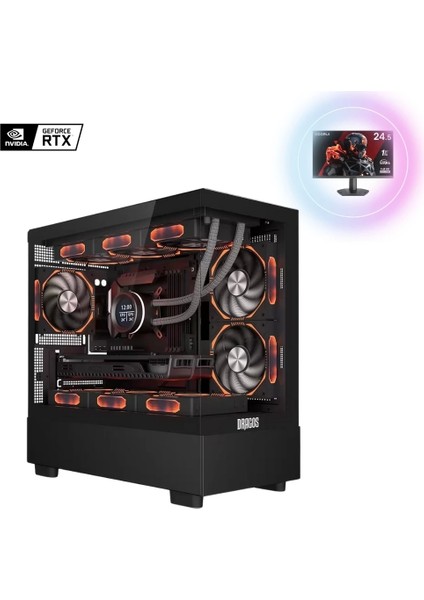 CRTG124 Ryzen 5 5600 16GB Ddr4 512GB Nvme Geforce Rtx 4060 24 Inç Monitörlü Gaming Hazır Sistem