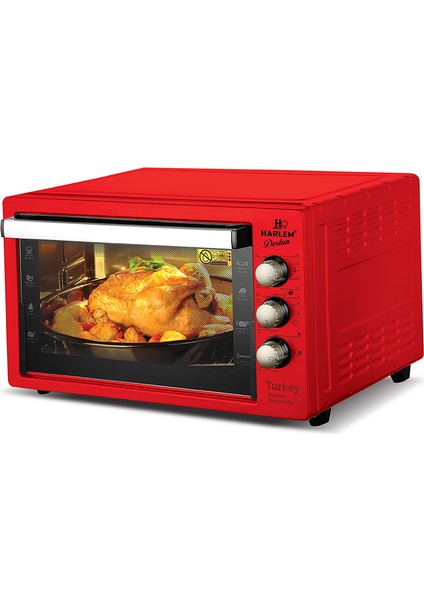 Harlem HAF-441 Destan Elektrikli Kırmızı Kare Fırın 40-42LT 1500W (4825)