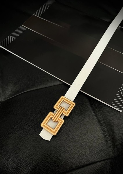Çift Kare Gold Tokalı Kadın Kemeri, Pantolon Kemeri, Ceket Kemeri, Gömlek Kemeri, Elbise Kemeri
