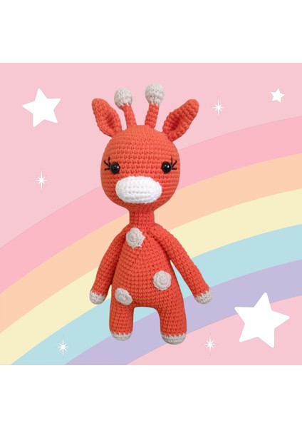 Oyuncak Zürafa Turuncu Amigurumi El Örgüsü