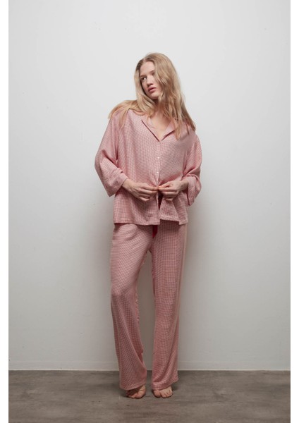 Kadın Viskon Dokuma Uzun Kollu Gömlek modelleri