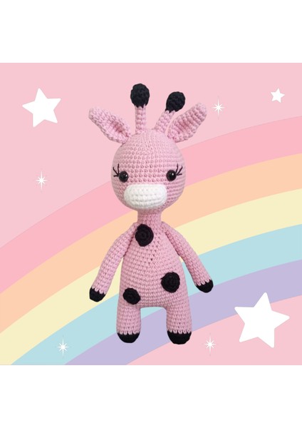 Oyuncak Zürafa Pembe Amigurumi El Örgüsü