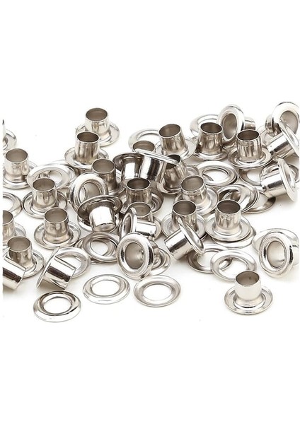 KLİNKSHOP Kuşgözü No.24 (9,5mm) Malzeme Paketi. Örme ve Deri Çanta, Eşorfman Altı ve Kapüşonları Için 100 Adet Gümüş Renk (Nikel Free) Kuşgözü Takım-Paslanmaz Pirinç