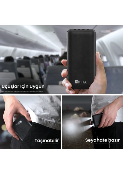 GAR148 10000 Mah Taşınabilir Şarj Cihazı - Dahili 4 Kablo - Hızlı Şarj Destekli - Usb-A Çıkışlı Powerbank - Siyah fırsatları