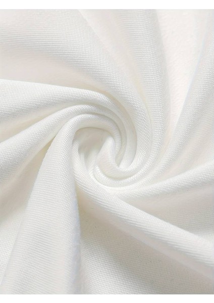 Beyaz Darkalıp Slimfit Soft Touch Interlok Penye Kumaş Basic Yarım Balıkçı Bluz