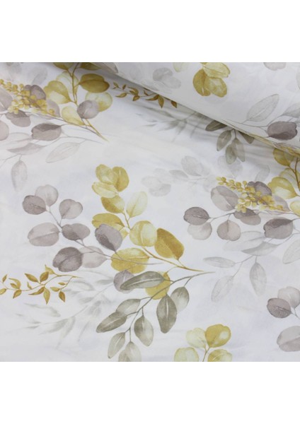 Sarı Okaliptus Nevresimlik Poplin Kumaş