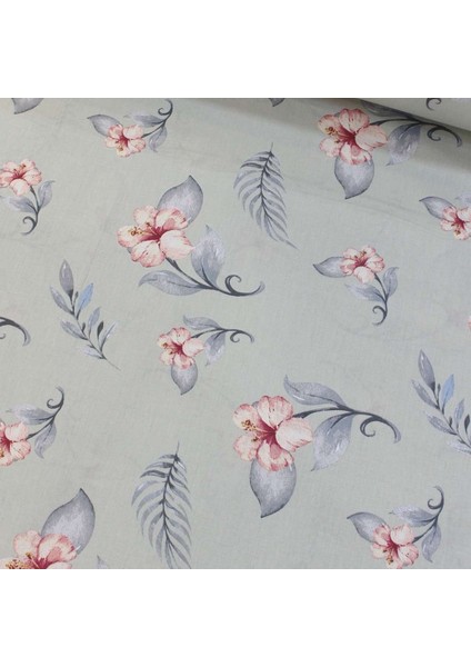 Yeşil Lilyum Nevresimlik Poplin Kumaş- cm lh