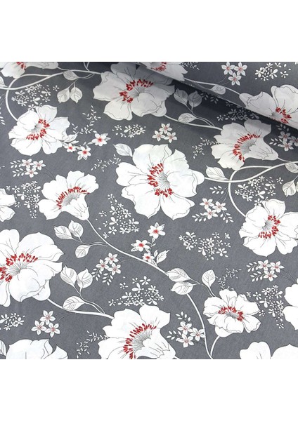 Gri Menekşe Nevresimlik Poplin Kumaş-Dstr