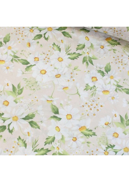 Somon Papatya Nevresimlik Poplin Kumaş-Tknhm