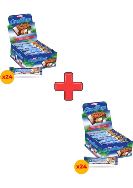 Cocorun Sütlü Hindistan Cevizli Nuga Bar 20 gr x 24 Adet Kutulu 2'li Paket