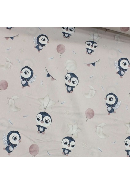 Pudra Baykuş Nevresimlik Poplin Kumaş-Tknhm