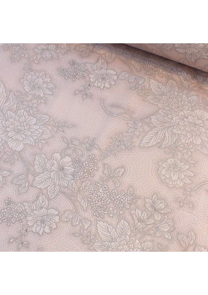 Açık Pembe Nokta Güller Nevresimlik Poplin Kumaş-Dstr