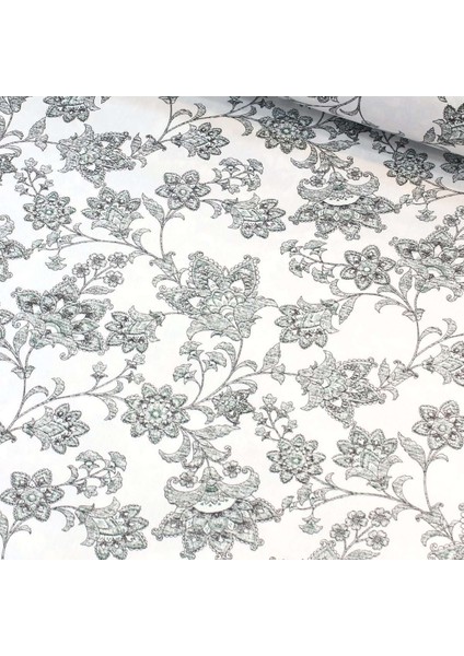 Menekşe Şal Yeşil Nevresimlik Poplin Kumaş-Vrgld