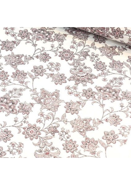 Menekşe Şal Kırmızı Nevresimlik Poplin Kumaş-Vrgld