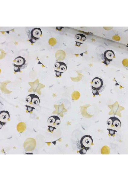 Sarı Baykuş Nevresimlik Poplin Kumaş-Tknhm