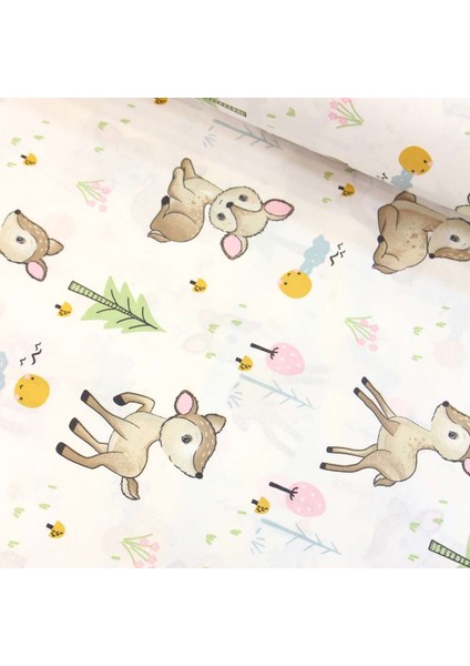 Kahve Bambi Ceylan Nevresimlik Poplin Kumaş- cm lhm