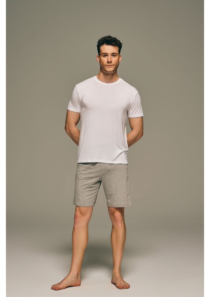 Erkek Modal Bisiklet Yaka Kısa Kollu T-Shirt modelleri