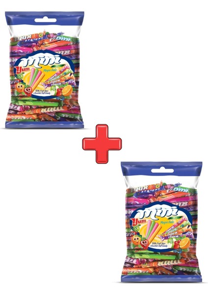 Miniyum Karışık Meyve Sulu Yumuşak Şeker 700GR 100 Adet 2'li Paket
