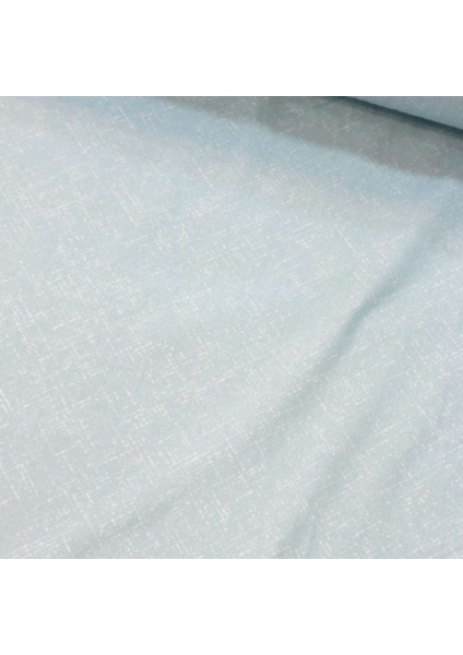 Açık Mavi Keten Efekti Nevresimlik Poplin Kumaş-Vrgld