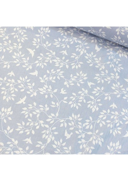 Bebe Mavi Sarmaşık Nevresimlik Poplin Kumaş- cm lhm