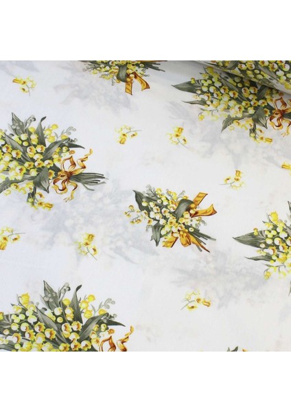 Sarı Çan Çiçeği Nevresimlik Poplin Kumaş- cm lhm