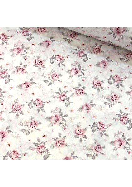 Gül Kurusu Tomurcuk Gül Nevresimlik Poplin Kumaş-Tknhm