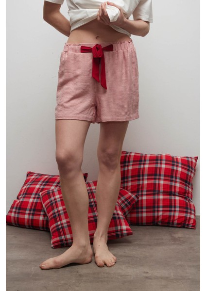 Kadın Viskon Dokuma Cepli Şort