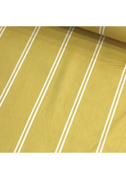 Sarı Çizgili Nevresimlik Poplin Kumaş-Dstr