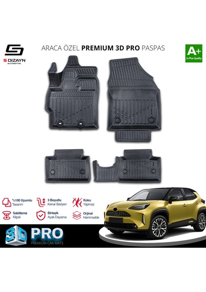 Toyota Yaris Cross 3D Pro Havuzlu Paspas 2022 Üzeri A+ Kalite
