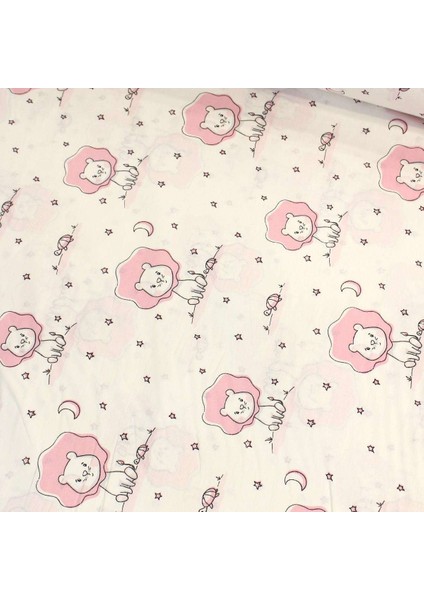 Pembe Aslan Nevresimlik Poplin Kumaş- cm lhm