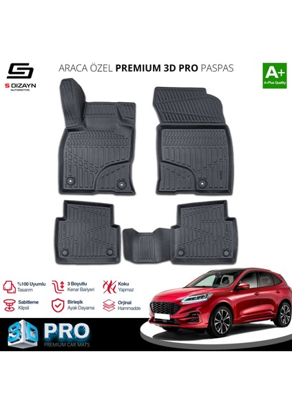 Ford Kuga 3D Pro Havuzlu Paspas 2019 Üzeri A+ Kalite