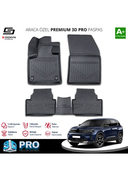 Citroen C5 Aircross 3D Pro Havuzlu Paspas 2017 Üzeri A+ Kalite