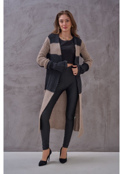 Kadın Renk Mixli Uzun Rahat Kalıp Triko Hırka fırsatları