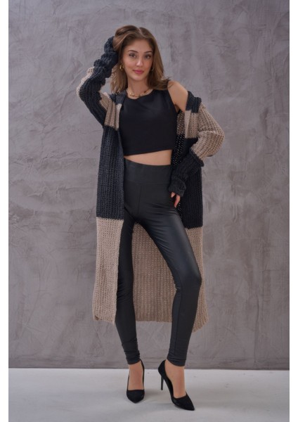 Kadın Renk Mixli Uzun Rahat Kalıp Triko Hırka indirimleri