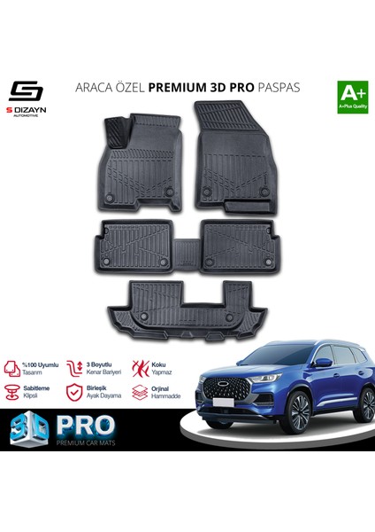 Chery Tiggo 8 (7 Kişilik) 3D Pro Havuzlu Paspas 2020 Üzeri A+ Kalite