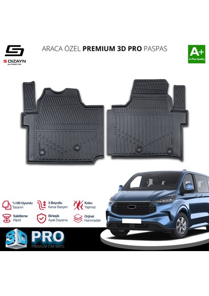 Ford Tourneo Custom 3D Pro Havuzlu Paspas 2024 Üzeri A+ Kalite