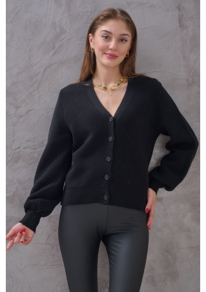 Kadın V Yaka Fitilli Hırka modelleri