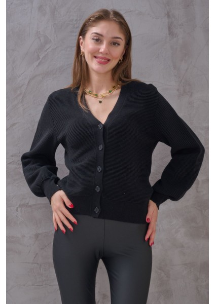 Kadın V Yaka Fitilli Hırka fırsatları