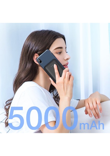 GAR261 5000 Mah Taşınabilir Hızlı Şarj Cihazı - 3 Çıkışlı - Usb-C, Usb-A, Lightning Powerbank - Siyah