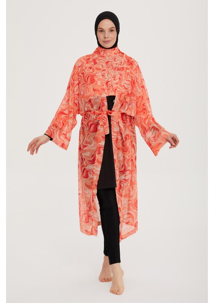 Remsa Mayo Remsa Tesettür Mayo Üzerine Tek Kaftan Kimono Pareo RP007 Melis