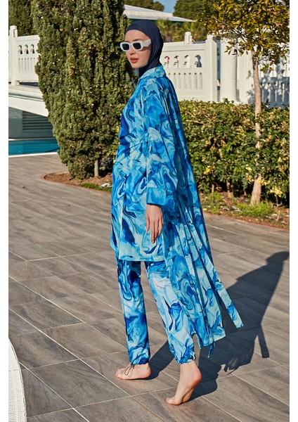 Remsa Mayo Remsa Tesettür Mayo Üzerine Tek Kaftan Kimono Pareo RP010 Nil