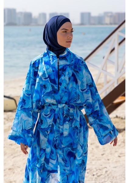 Remsa Mayo Remsa Tesettür Mayo Üzerine Tek Kaftan Kimono Pareo RP010 Nil