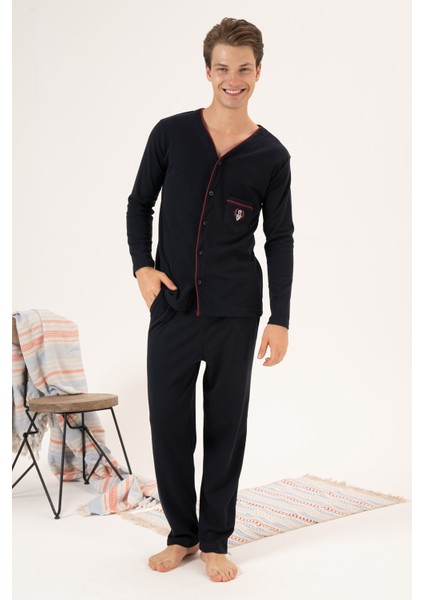 Erkek Interlok Pijama Takımı 23410 Lacivert