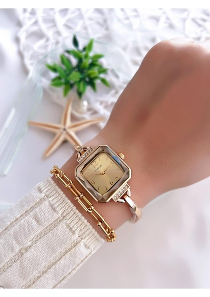Özel Tasarım Vintage Seri Kadın Kol Saati+ Bileklik Hediyeli CL8458.M3 fiyatları