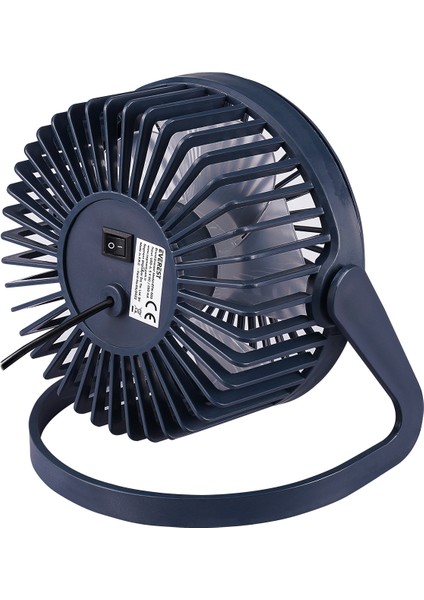 EFN-505 360 Derece Dönüş  Taşınabilir Mini Masaüstü Lacivert USB Fan Vantilatör