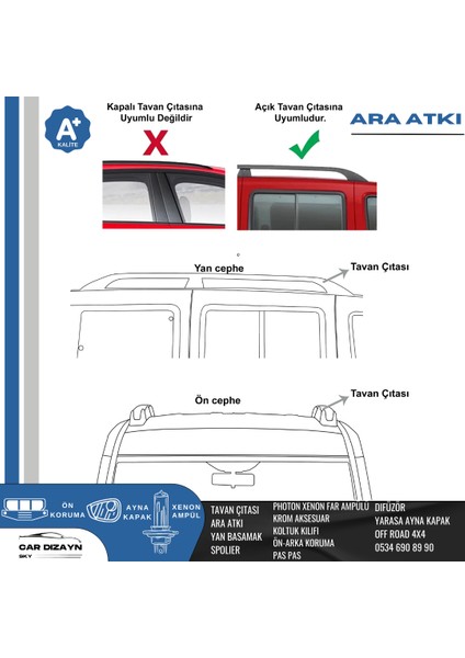 Dacia Stepway 2021-2022-2023-2024 Oluklu Port Bagaj Ara Atkı Tavan Barı Gri 2 Adet