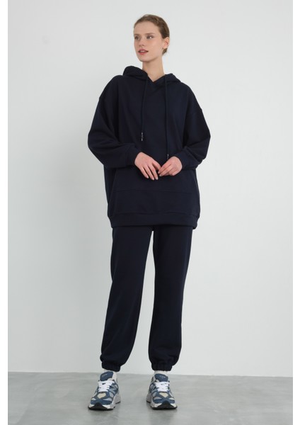 Kapüşonlu Sweatshirt Lacivert